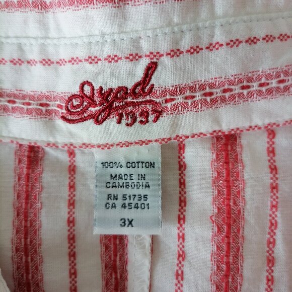 NWT Izod Womens White Pink Striped Collared Y2K Button Up Shirt Plus Size 3X - Picture 5 of 8